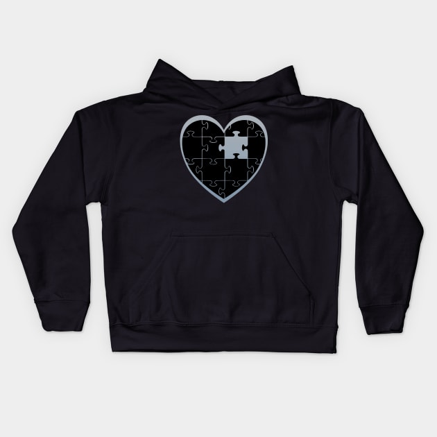 Missing Piece Puzzle Heart Kids Hoodie by Nuletto